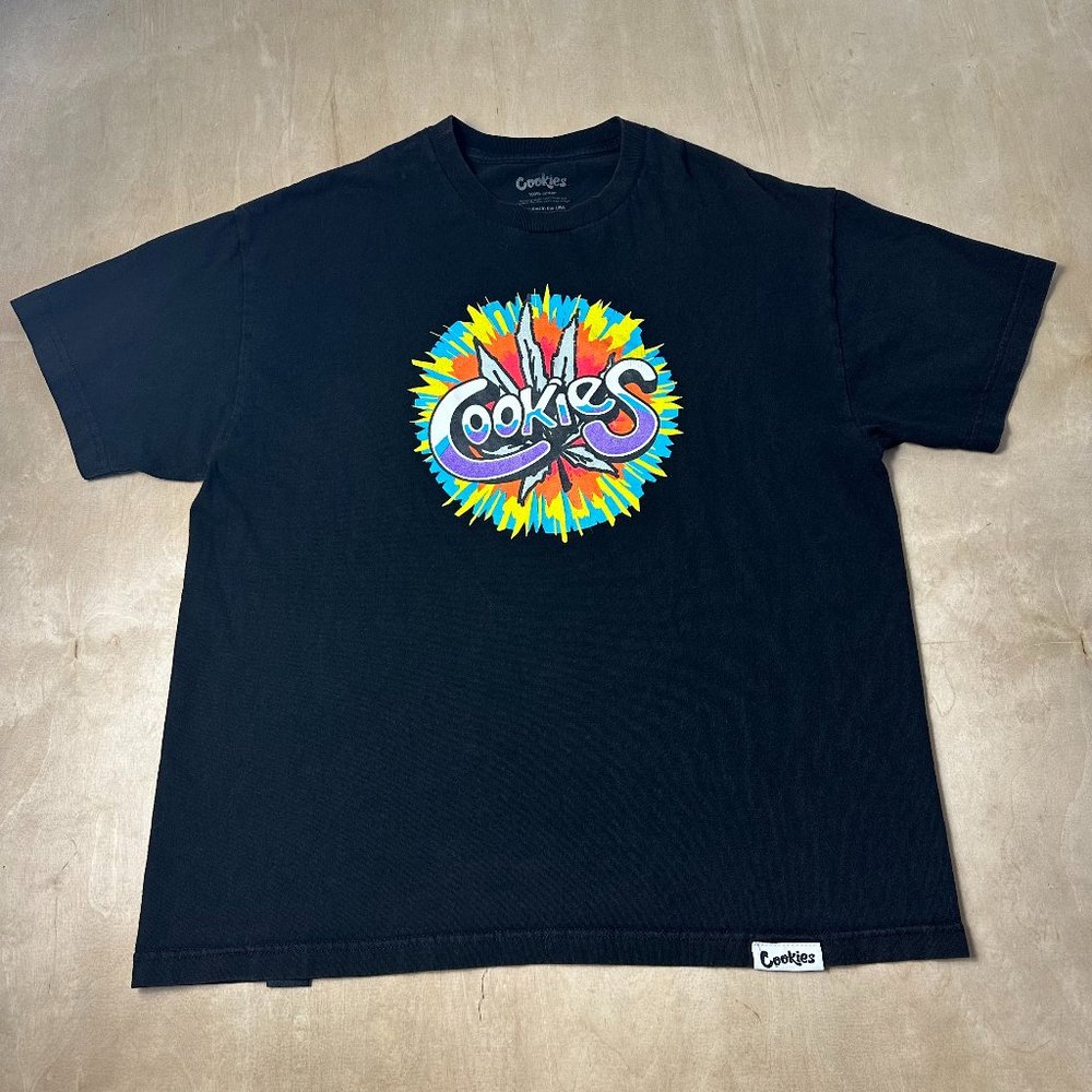 Cookies SF Men's Size XL Black Tie Dye Logo Graphic Berner T-Shirt